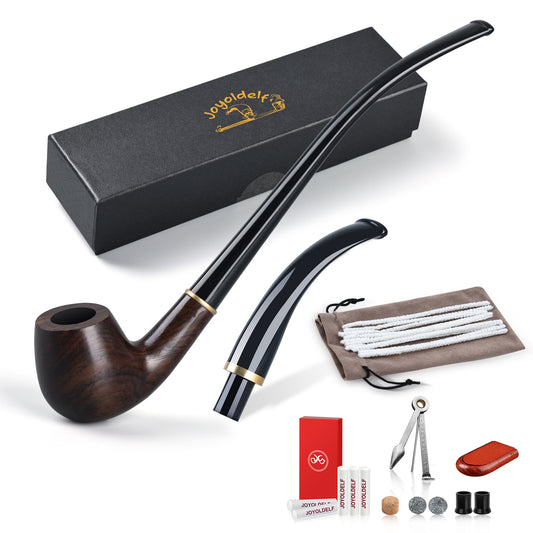 Joyoldlef Long & Short Stem Tobacco Pipe Set | Complete Smoking Accessories Kit