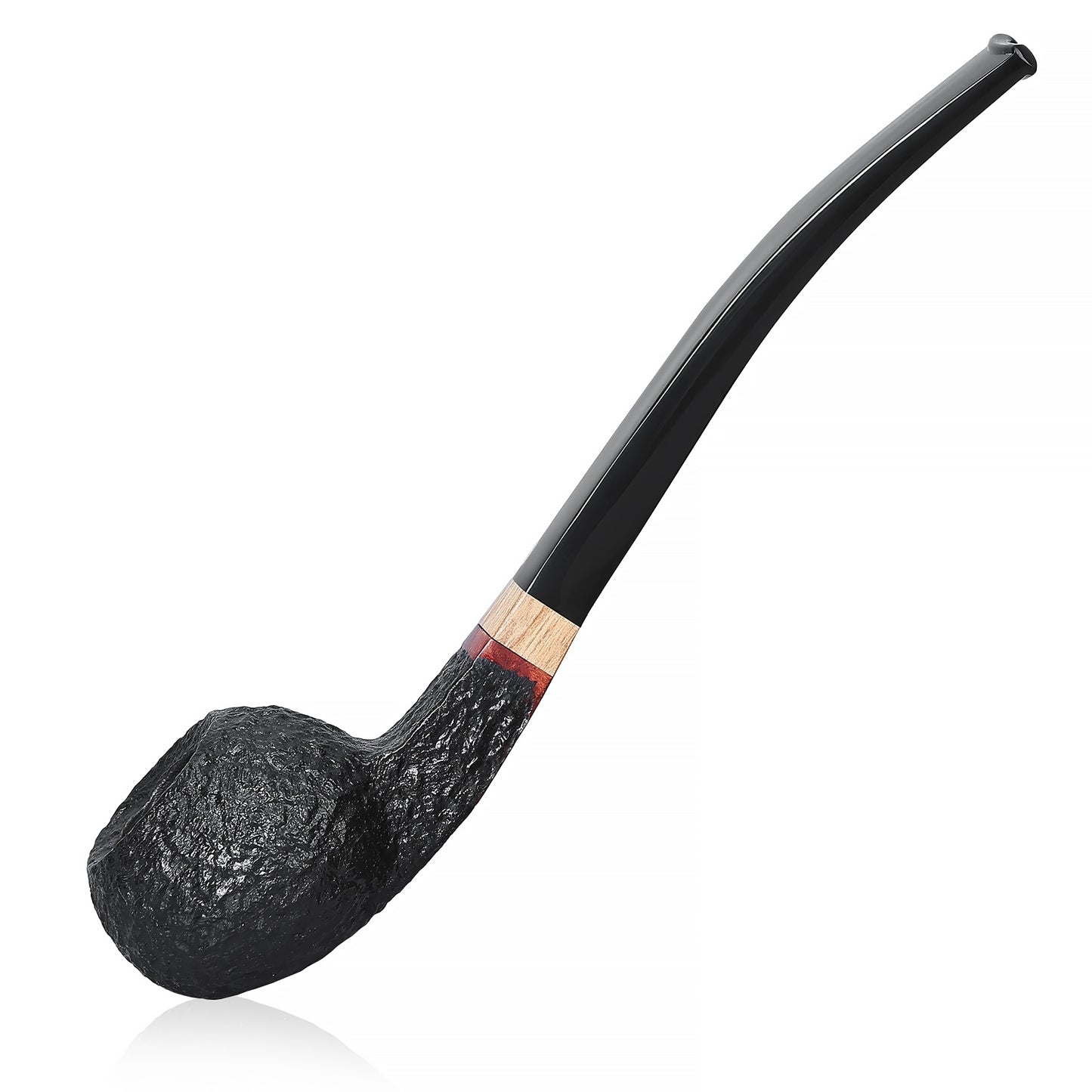 Wooden Tobacco Pipe - Pot Shape Hand Crafted Rusticated Briar Pipe, Premium Wood Smoking Pipe, Ideal Gift for Smokers