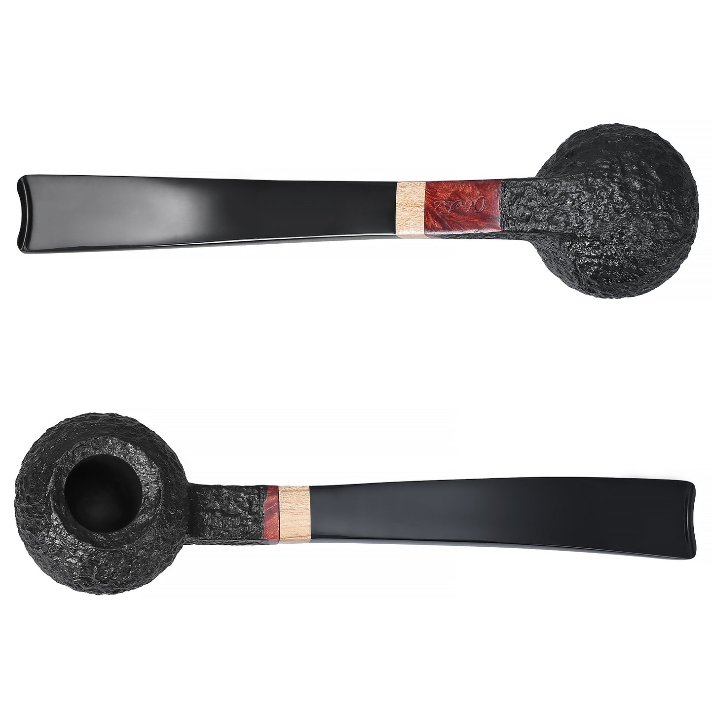 Wooden Tobacco Pipe - Pot Shape Hand Crafted Rusticated Briar Pipe, Premium Wood Smoking Pipe, Ideal Gift for Smokers