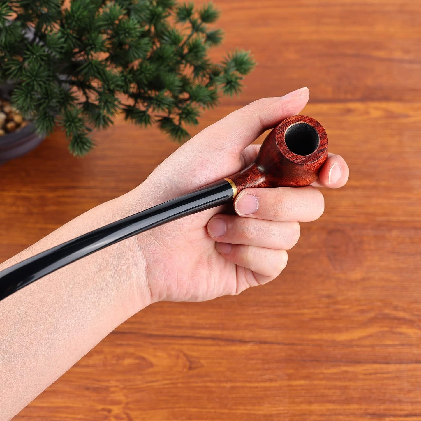 Joyoldelf Tobacco Pipe Smoking Pipe Rosewood Exquisite Handcrafted Churchwarden Tobacco Pipe - Complete Starter Set